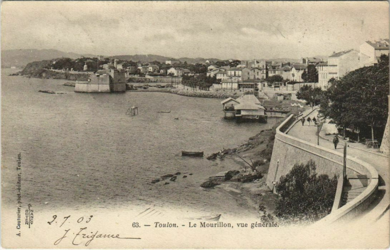 Carte postale ancienne Toulon Le Mourillon ,vue generale France à Toulon