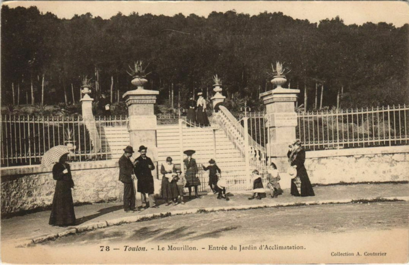 Carte postale ancienne Toulon -Mourillon ,Entree du Jardin d'Acclimatation France à Toulon