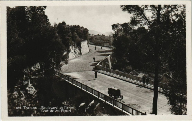 Carte postale ancienne Toulon Boulevard de Faron ,Pont de Val Fleuri France à Toulon