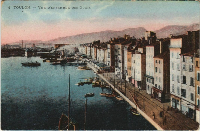 Carte postale ancienne Toulon vue d'ensemble des Quais France à Toulon
