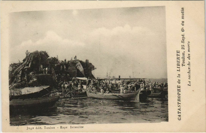 Carte postale ancienne Toulon Catastrophe de la Liberte France à Toulon