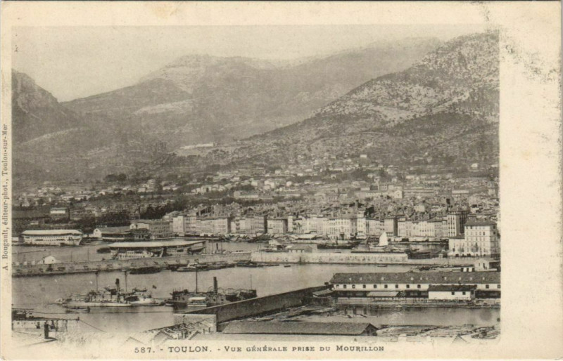 Carte postale ancienne Toulon vue generale prise du Mourillon France à Toulon