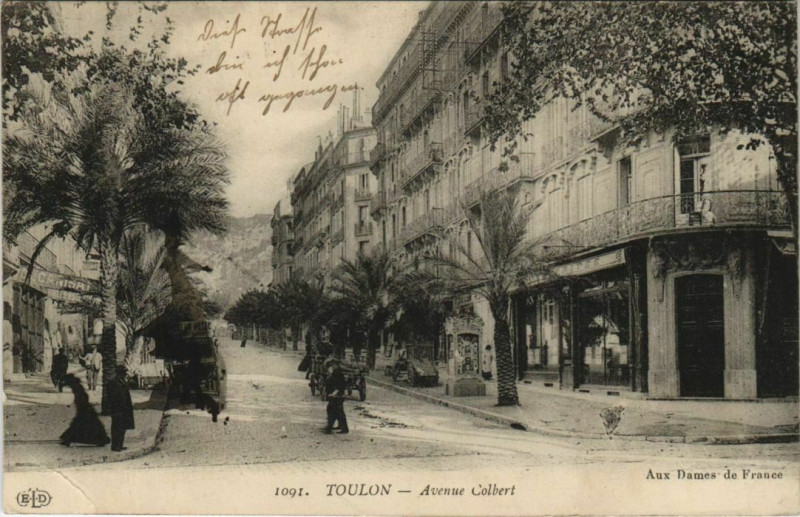 Carte postale ancienne Toulon Avenue Colbert France à Toulon