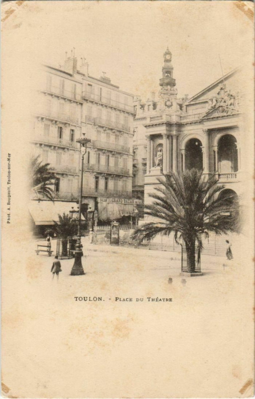Carte postale ancienne Toulon Place du Theatre France à Toulon