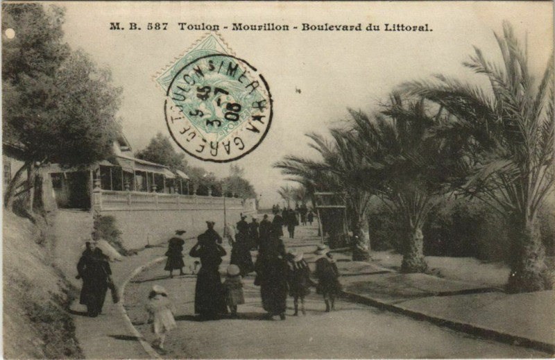 Carte postale ancienne Toulon -Mourillon -Noulevard du Littoral France à Toulon