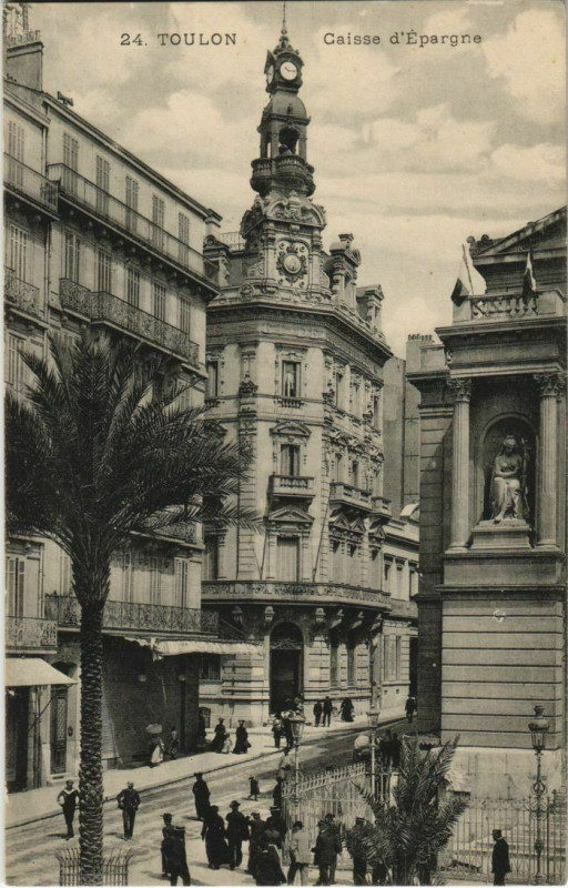 Carte postale ancienne Toulon Caisse d'Epargne France à Toulon