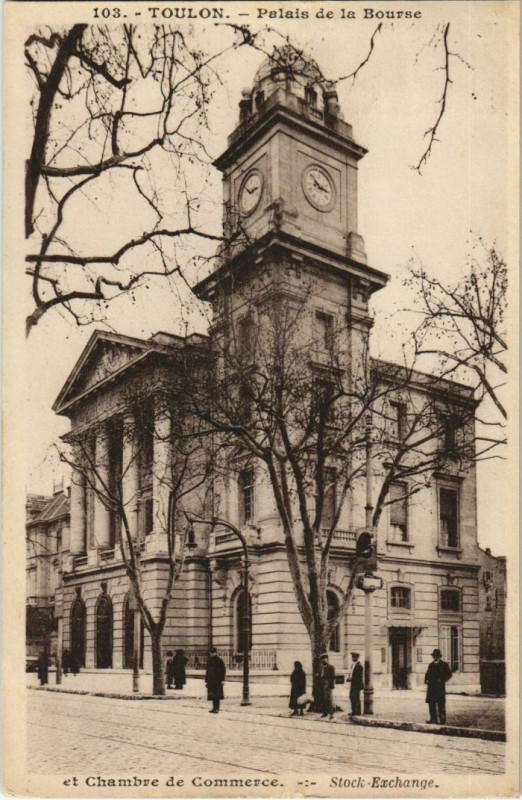 Carte postale ancienne Toulon Palais de la Bourse France à Toulon
