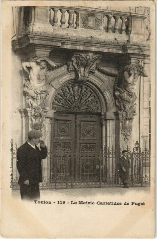Carte postale ancienne Toulon La Mairie Caratides de Puget France à Toulon