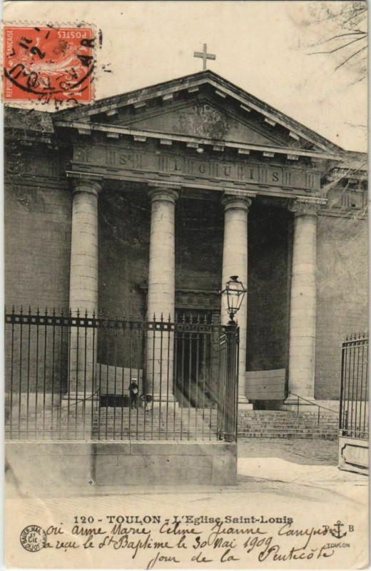 Carte postale ancienne Toulon Eglise Saint Louis France à Toulon