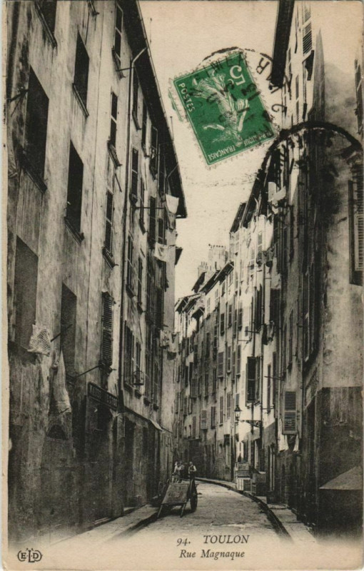 Carte postale ancienne Toulon Rue Magnaque France à Toulon