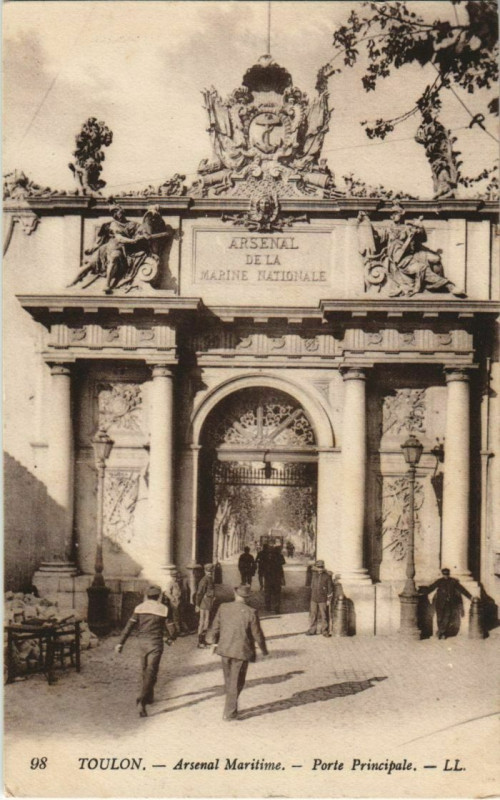 Carte postale ancienne Toulon Arsenal Maritime , Porte Principale France à Toulon