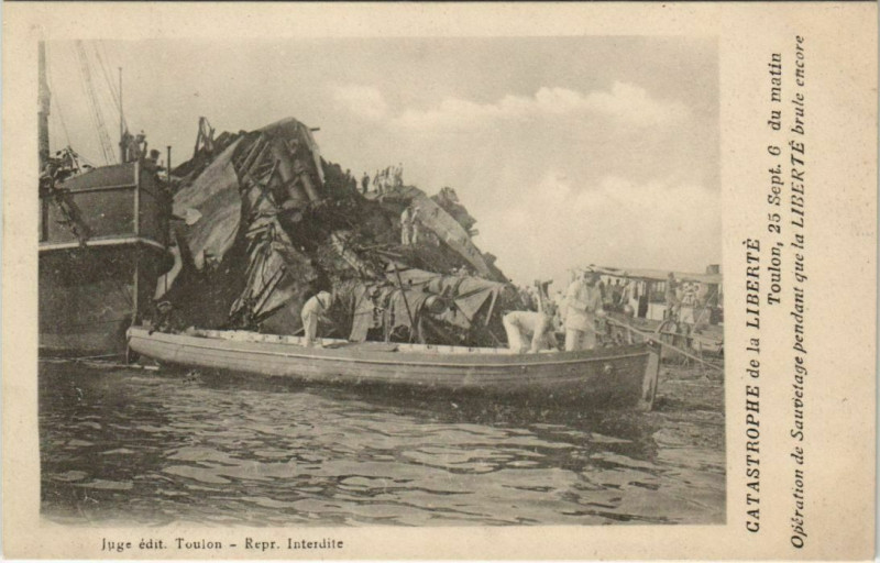 Carte postale ancienne Toulon Catastrophe de la Liberte France à Toulon