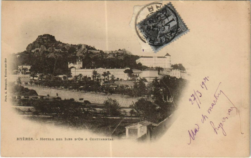 Carte postale ancienne Hyeres Hotels Iles D'Or à Hyères
