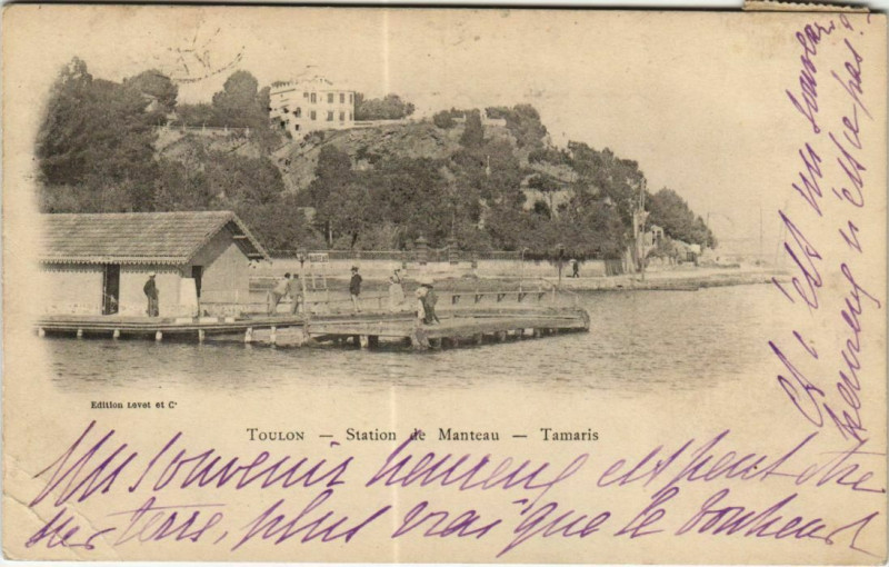 Carte postale ancienne Toulon Station de Manteau à Toulon