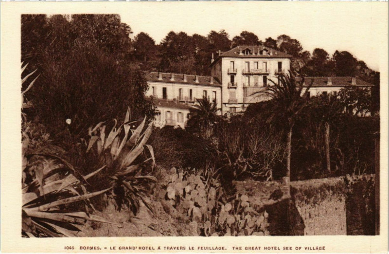 Carte postale ancienne Bormes - Le Grand-Hotel a Travers le Feuillage