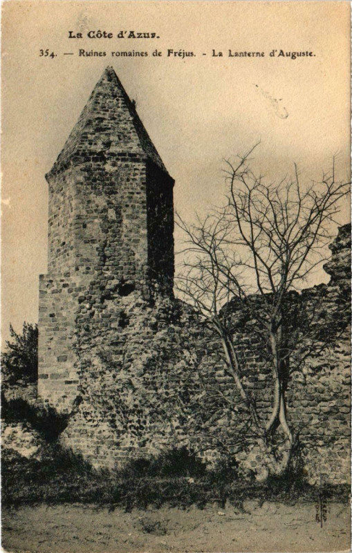 Carte postale ancienne Ruines romaines de Frejus - Le Lanterne d'Auguste à Fréjus