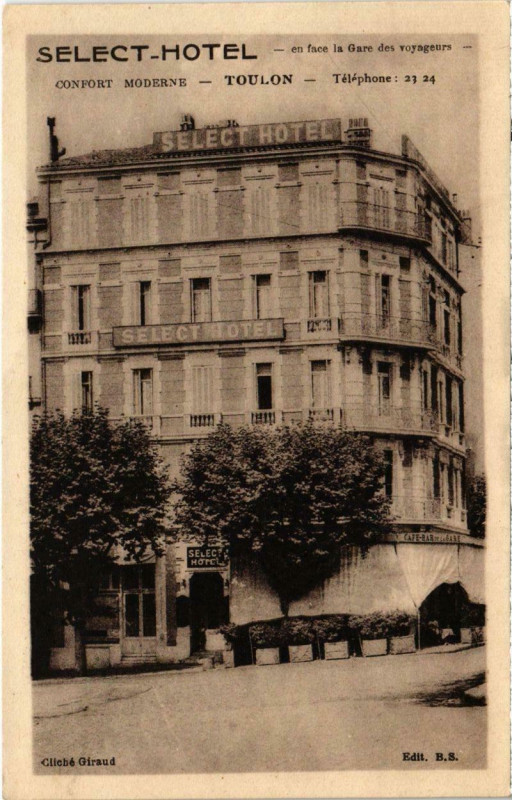 Carte postale ancienne Toulon - Select-Hotel à Toulon