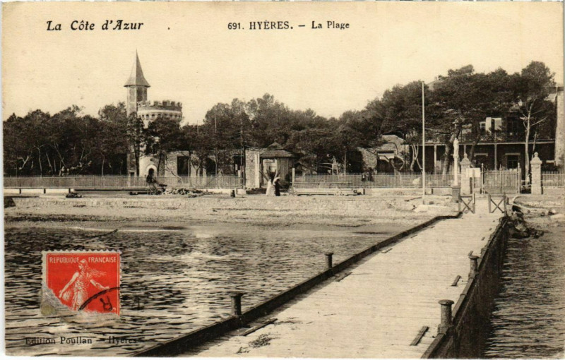 Carte postale ancienne Hyeres - La Plage à Hyères