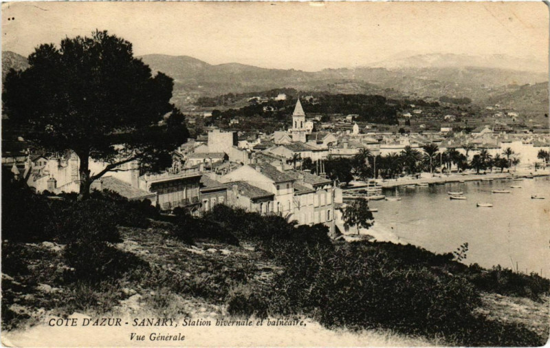 Carte postale ancienne Cote d'Azur Sanary Station bivernale et balneaire Vue General
