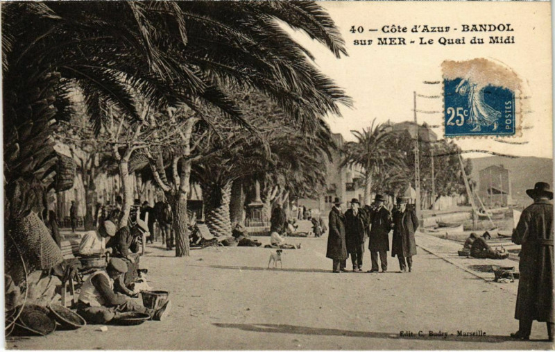 Carte postale ancienne Bandol - Le Quai du Midi à Bandol