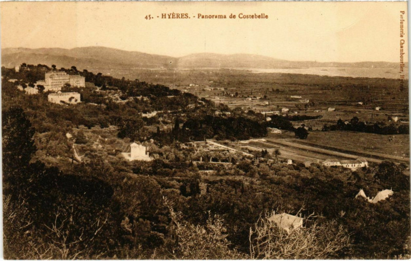 Carte postale ancienne Hyeres - Panorama de Costebelle à Hyères
