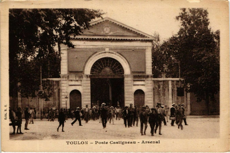 Carte postale ancienne Var Toulon Poste Castigneau - Arsenal à Toulon
