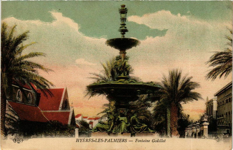 Carte postale ancienne Var Hyeres-lesPalmiers Fontaine Godillot