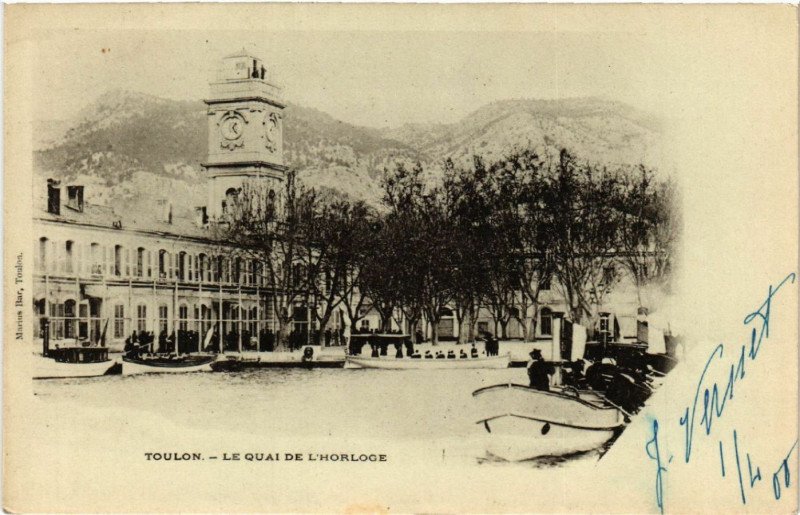 Carte postale ancienne Toulon Le Quai de l'Horloge à Toulon