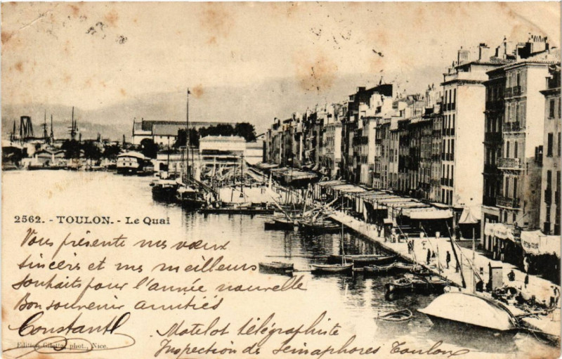 Carte postale ancienne Toulon Le Quai à Toulon
