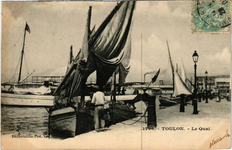 Carte postale ancienne Toulon Le Quai à Toulon