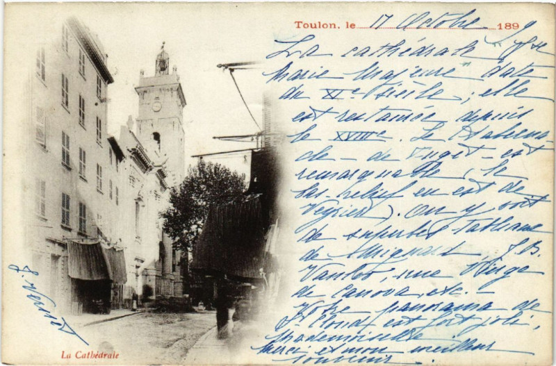 Carte postale ancienne Toulon La Cathedrale à Toulon