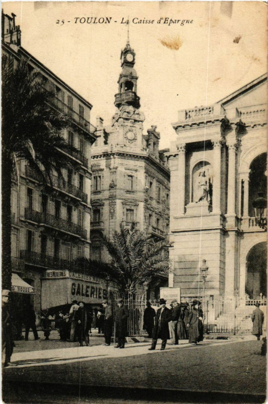 Carte postale ancienne Toulon La Caisse d'Epargne à Toulon