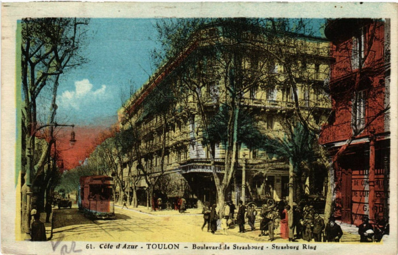 Carte postale ancienne Toulon Boulevard de Strasbourg à Toulon