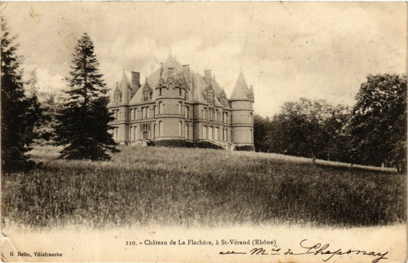 Carte postale ancienne Saint Vérand - Chateau de La Flachére à Saint-Vérand
