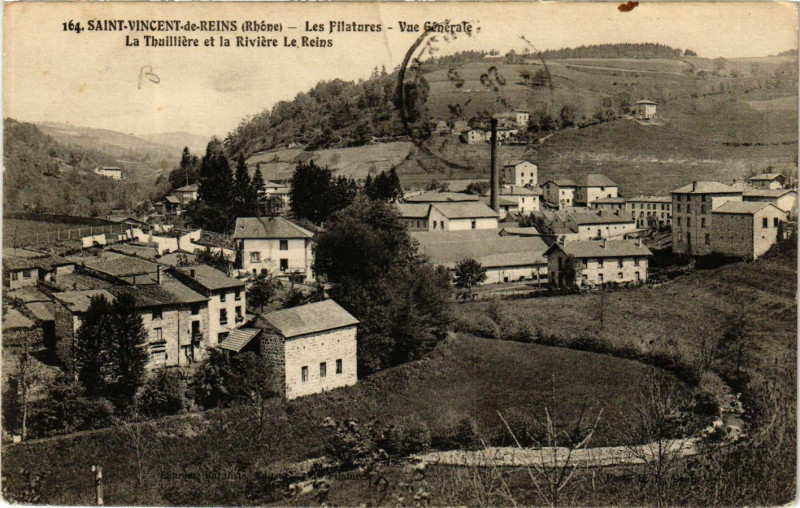 Carte postale ancienne Saint Vincent de Reins - Les Filatures - Vue generale à Saint-Vincent-de-Reins
