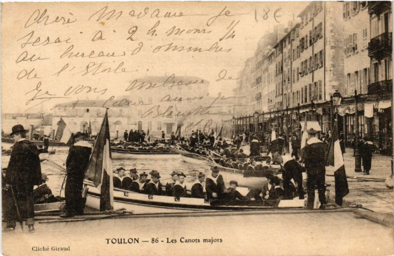 Carte postale ancienne Toulon Les Canots majors à Toulon