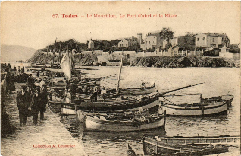 Carte postale ancienne Toulon Le Mourillon Le Port d'abri et la Mitre à Toulon