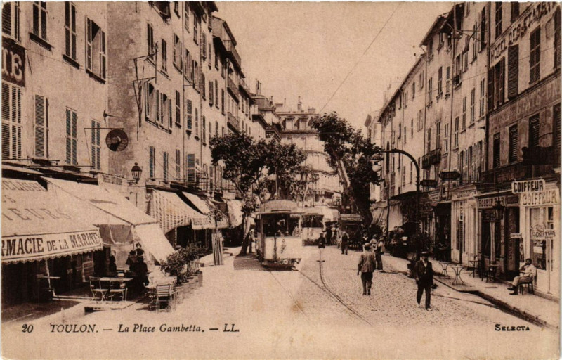 Carte postale ancienne Toulon La Place Gambetta à Toulon