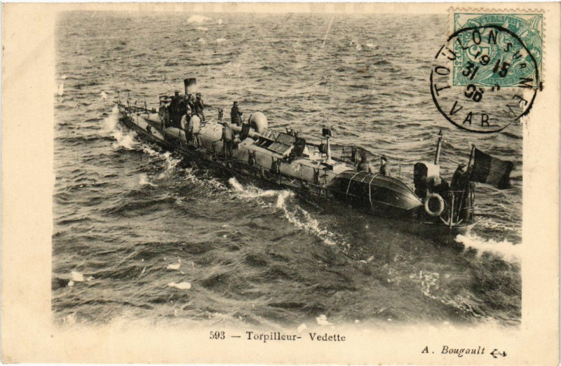 Carte postale ancienne Torpilleur Vedette