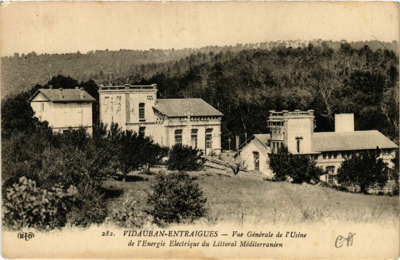 Carte postale ancienne Vidauban Vue générale de l'Usine de l'Energie Electrique à Vidauban