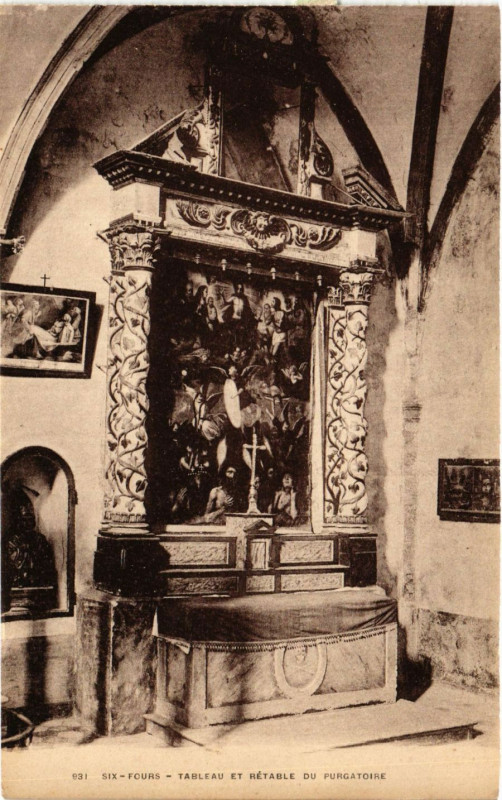 Carte postale ancienne Six Fours Tableau et rétable du purgatoire