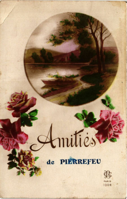 Carte postale ancienne Amitiés de Pierrefeu