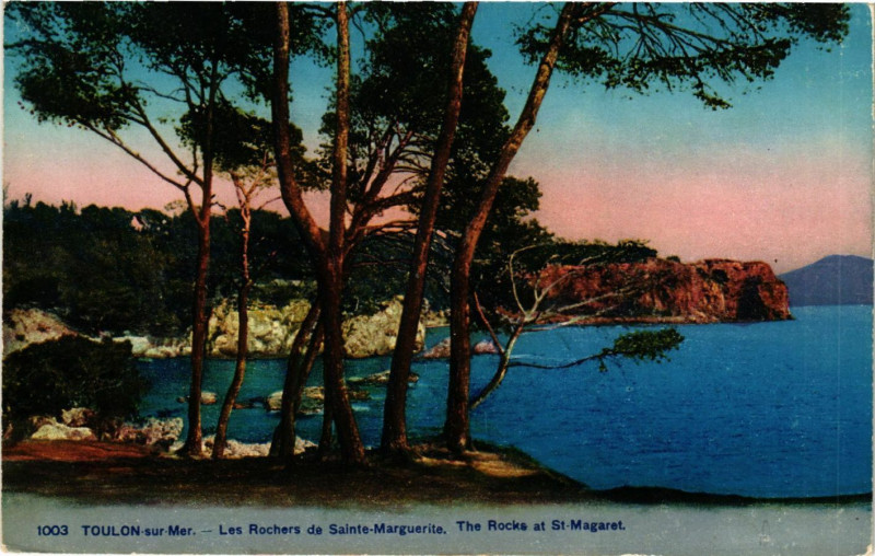 Carte postale ancienne Toulon-sur-Mer-Les Rochers de Ste-Marguerite à Toulon
