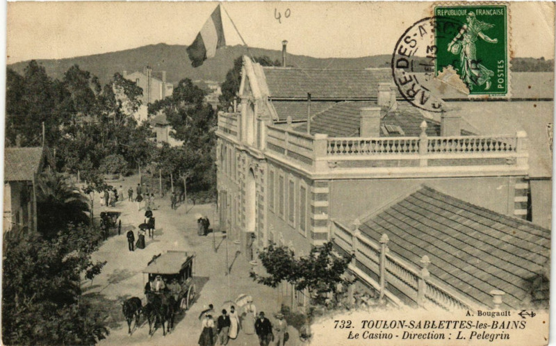 Carte postale ancienne Toulon Sablettes-les-Bains-Le Casino à Toulon