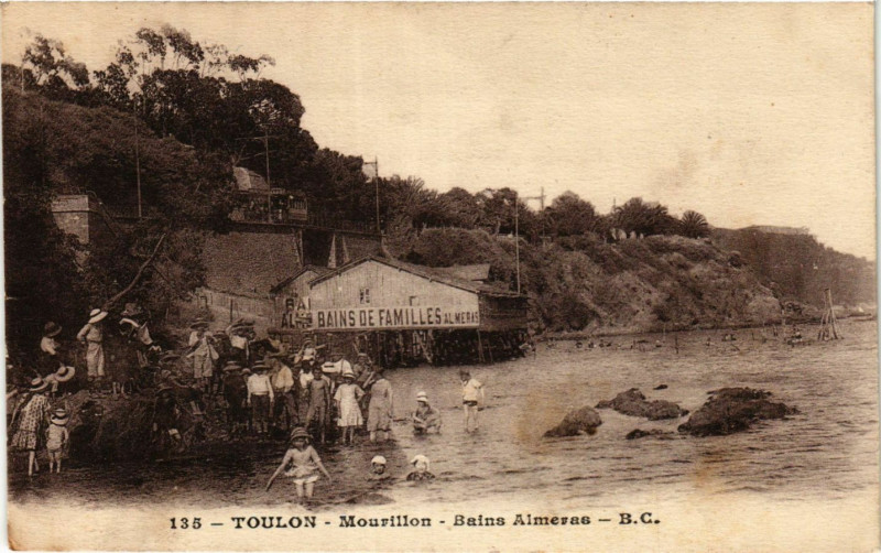 Carte postale ancienne Toulon Mourillon-Bains Almeras à Toulon