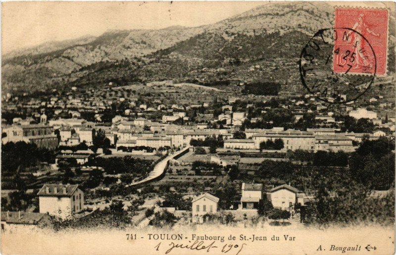 Carte postale ancienne Toulon Faubourg de St-Jean du Var à Toulon