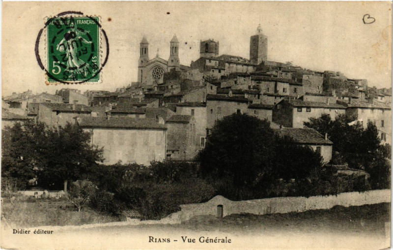 Carte postale ancienne Rians Vue générale à Rians