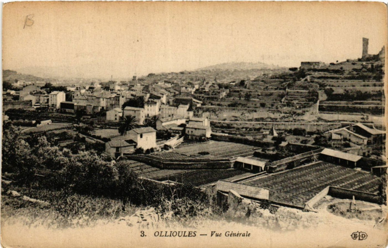 Carte postale ancienne Ollioules Vue générale à Ollioules