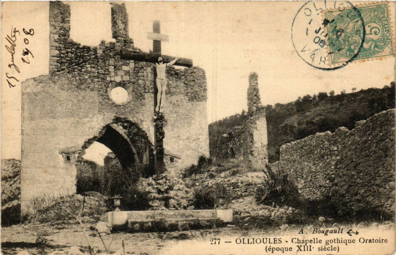Carte postale ancienne Ollioules Chapelle gothique Oratoire à Ollioules