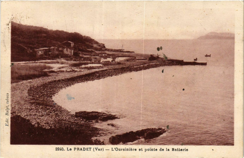 Carte postale ancienne Le Pradet L'Oursiniere et Pointe de la Batterie au Pradet